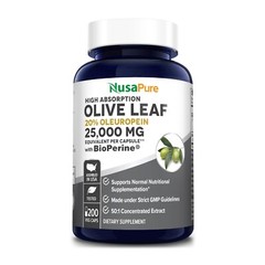 NusaPure Olive Leaf Extract (Non-GMO) 25,000mg – 20% Oleuropein – Vegetarian