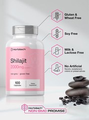 Asphaltum Capsules 2000mg | 100 Count | Non GMO, Gluten Free | By Horbaach