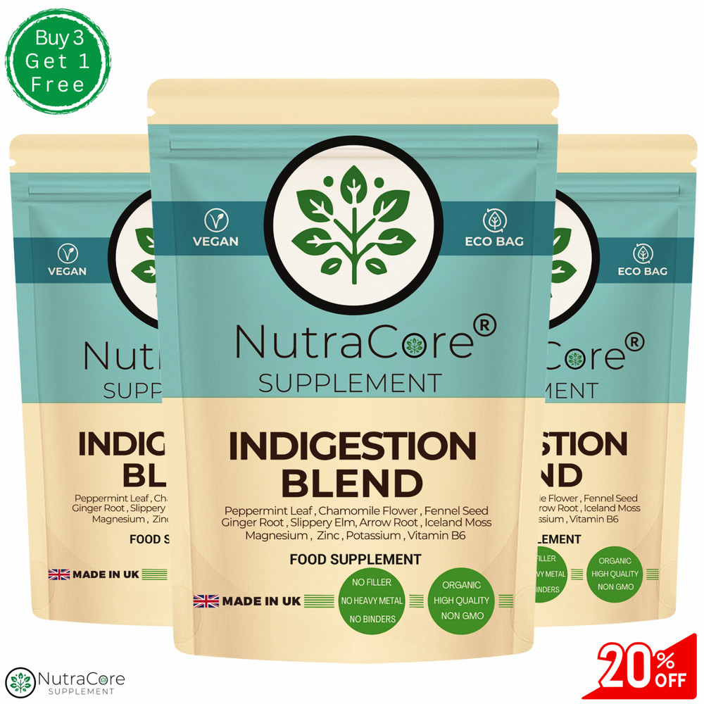 Indigestion Complex Caps 750mg-12Herbs Blends-Acidity & Reflux Relief-100%Vegan