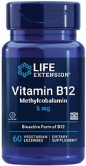 VITAMIN B 12 ENERGY BRAIN NERVE COGNITIVE HEALTH 60 LOZENGES LIFE EXTENSION