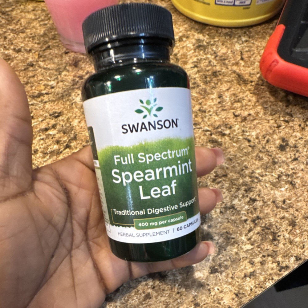 Swanson Spearmint Leaf Herbal Supplement 400mg 60 Capsules Digestive Health