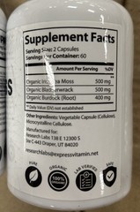 Organic Sea Moss Capsules, Irish Sea Moss, bladderwrack Burdock Root 240 Pills