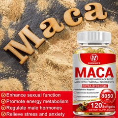 Maca Root Capsules 8050mg |120 Pills | Red, Yellow,Black Maca Supplements