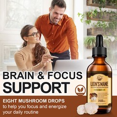 Lions Mane 8x Mushroom Extract Tincture Strong 21500mg Liquid Drops 2 Fl Oz