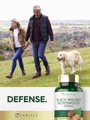 Black Walnut Wormwood | 120 Capsules | Non-GMO, Gluten Free | by Carlyle