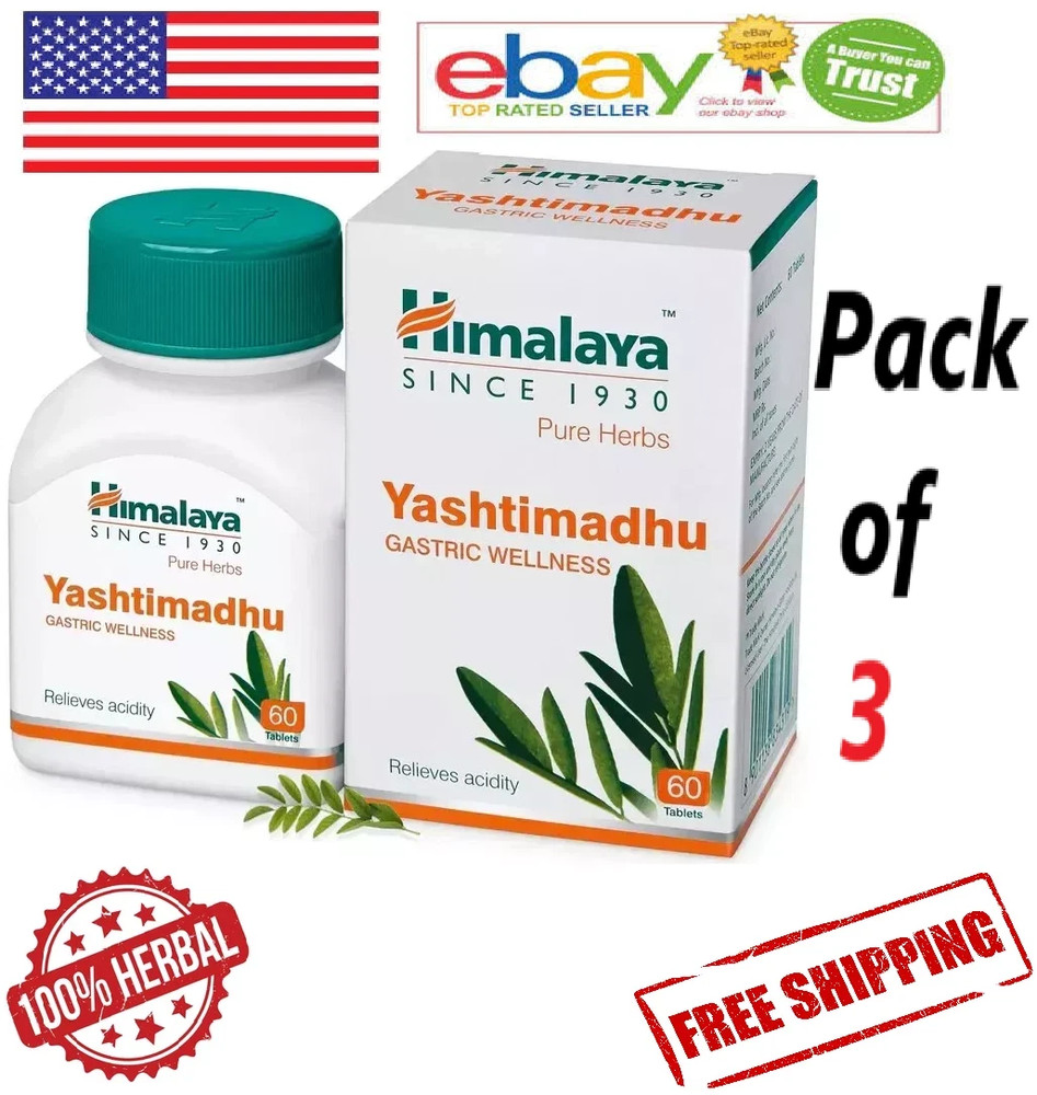 Himalaya YASHTIMADHU For Gastric Wellness 60 Tablets – Pack of 3 + Free Ship