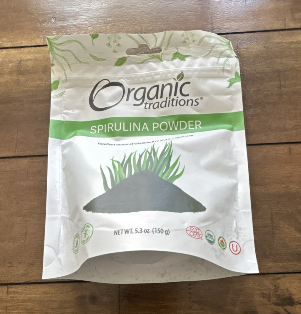 Organic Traditions Spirulina Powder Organic Herbal Supplement 5.3 oz Exp 12/2027