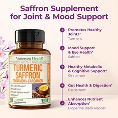 Saffron Supplements – 89mg Extract and 1000mg 60 Count (Pack of 1)