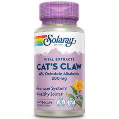 Solaray Cats Claw Bark Extract 200mg | 4% Oxindole Alkaloids | 30 VegCaps