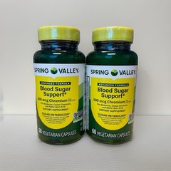 Spring Valley Blood Sugar Support 60 Caps Healthy Sugar Metabolism 2-pk Bundle
