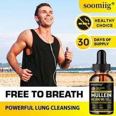 Mullein Drops Lung Cleanse Leaf Extract Immune Support Detox Respiratory 60ml