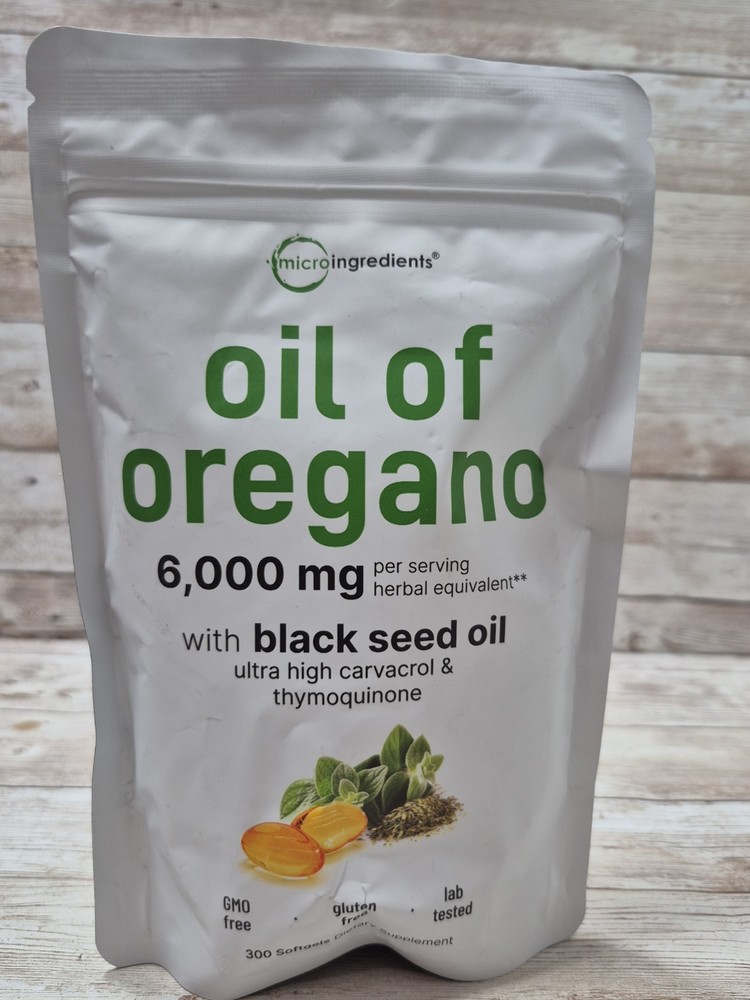 Micro Ingredients Oil of Oregano Softgels 6000mg Per Serving 300 Count 06/2027