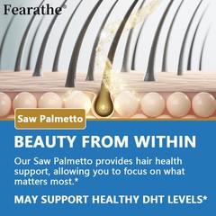 Hair Growth Capsule Saw Palmetto Supplement Hair Vitamins Unisex 120 Pills Vegan
