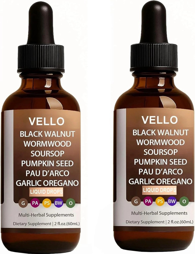 VELLO Black Walnut Wormwood Gut Cleanse | Soursop, Pumpkin Seed, PAU D’Arco, Gar