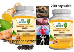 Turmeric Curcumin with Ginger and Bio pepper 2600mg Triple Strength Capsules 200
