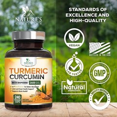 Turmeric Curcumin 2400mg Curcuminoids & BioPerine Black Pepper Supplement