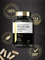 Pygeum 1300mg | 240 Capsules | Non-GMO & Gluten Free Bark Extract | by Carlyle
