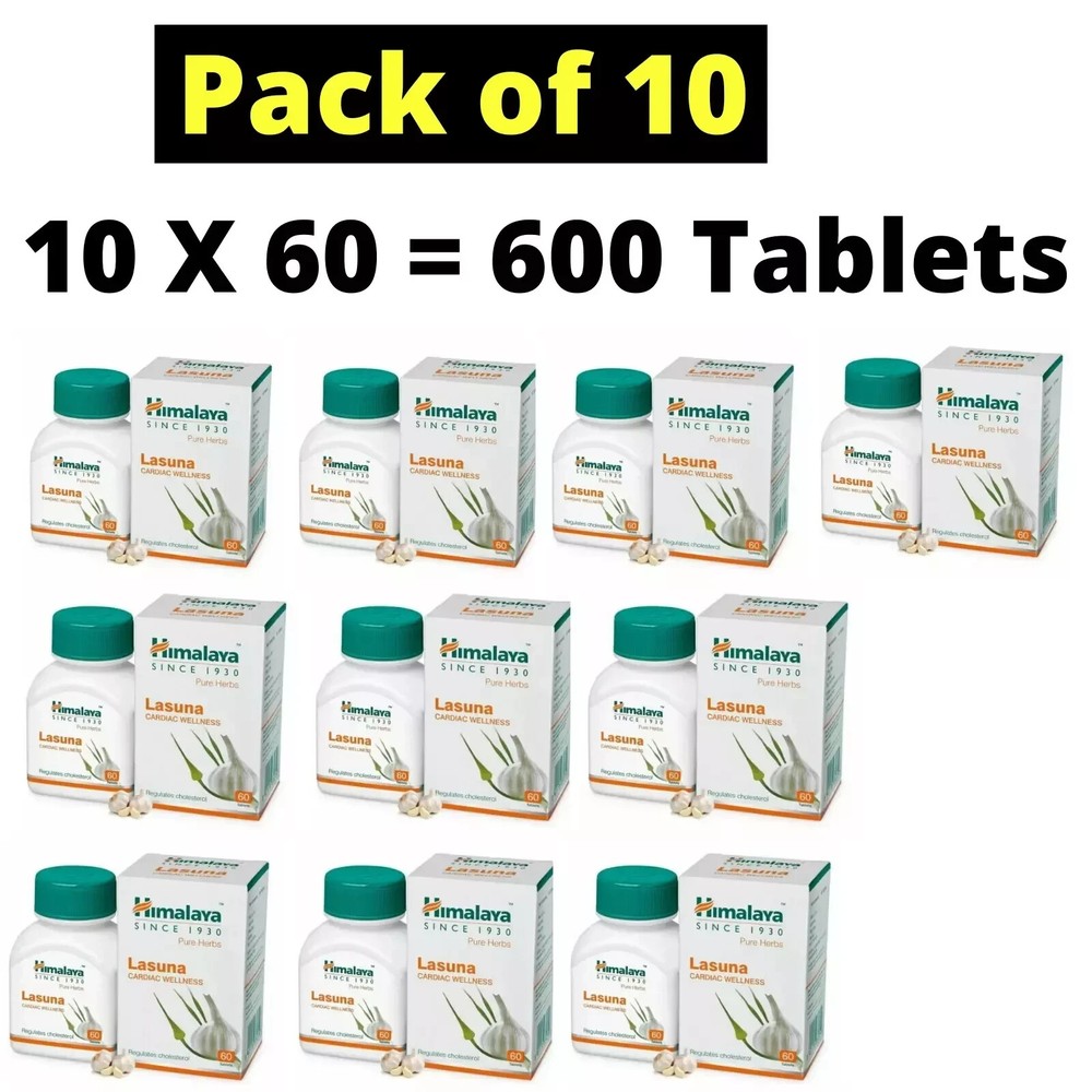 Himalaya Organic Garlic Lasuna Cardiac Wellness | 10 Boxes 600 Tablet | Exp 2027