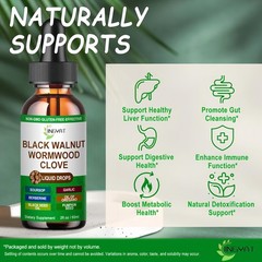 JINGYAT Organic Wormwood Black Walnut Clove Cleanse Drops 2 Fl Oz (Pack of 1)