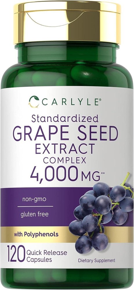 Grape Seed Extract 4,000 Mg Max Strength Antioxidant Immune Support, 120 Caps
