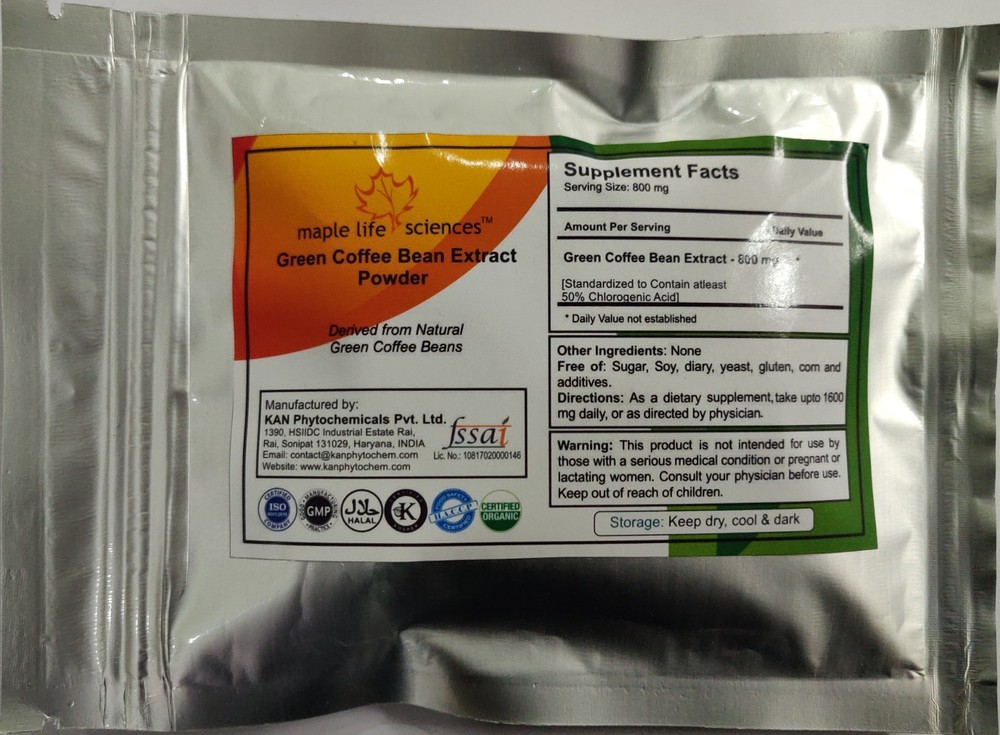 Green Coffee Bean Extract Powder : 50% Chlorogenic Acid Pure & high quality PE