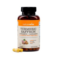 NatureWise Turmeric Saffron Supplement with Cinnamon & 60 Count (Pack of 1)