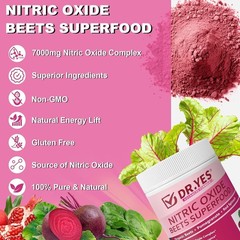 DR.YES Organic Beet Root Powder – 7,000mg Nitric Oxide for Energy & Heart Health