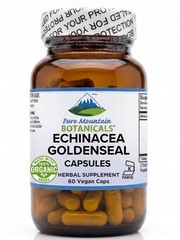 Pure Mountain Echinacea Goldenseal Capsules – 450mg Organic Echinacea Goldenseal