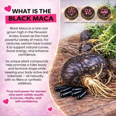 Black Maca Root Pills 600mg – Boost Butt Growth Fast – 100 Capsules, 31 Days Sup