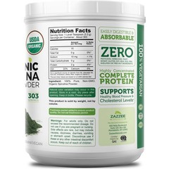 Zazzee USDA Organic Spirulina Powder, 2.2 Pounds (1 KG), 303 Servings, Kosher