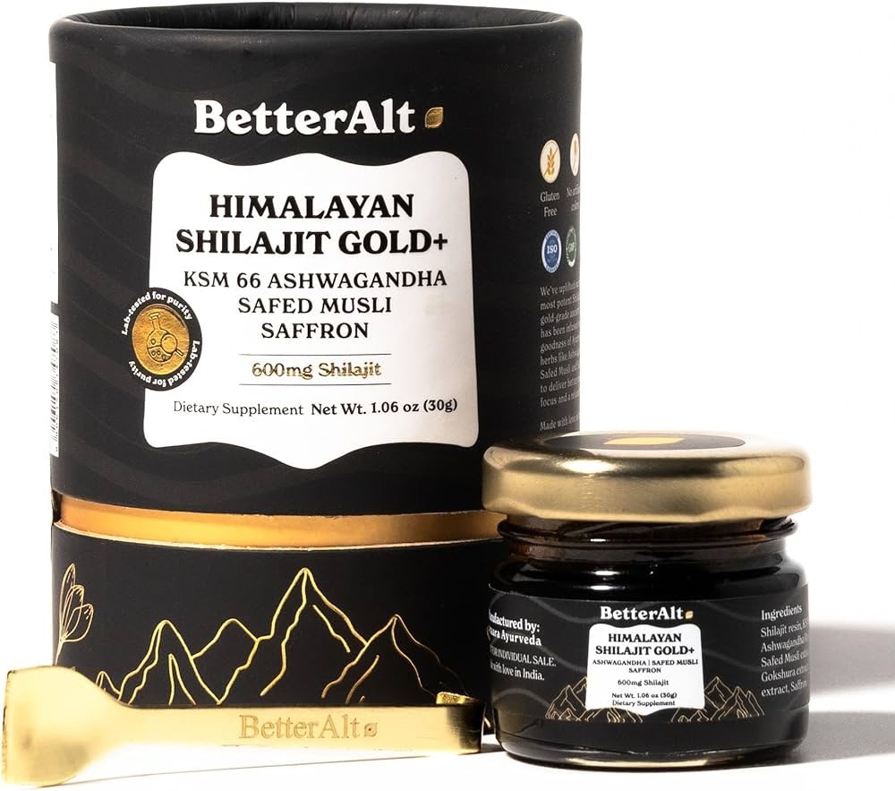 PURE HIMALAYAN SHILAJIT Gold Enhances Recovery Boosts Strength 600mg BETTER ALT