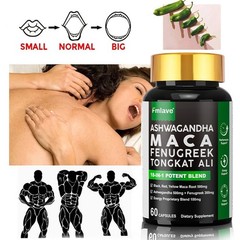 3x Maca Root Ashwagandha, Panax Ginseng Fenugreek Extract Male Enhancing 180caps