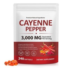 Cayenne Pepper Softgels Supplement, 240 Count (Pack of 1)