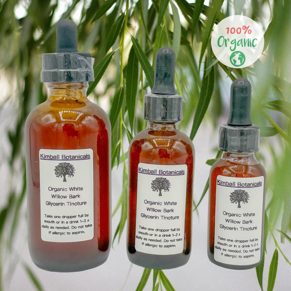 Certified Organic Handcrafted White Willow Bark Double Extracted Glycerin