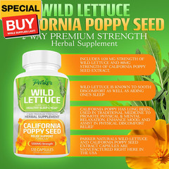 Wild Lettuce Extract & California Poppy Seed Supplement, 2 Way Premium Strength