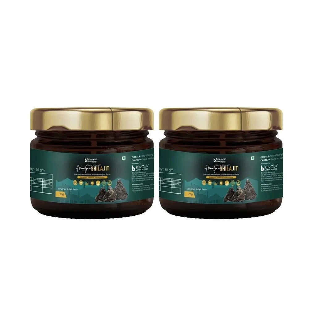 Pack of 2 x Organic Himalayan SHILAJIT RESIN Extremely POTENT 20g(66 Servings)