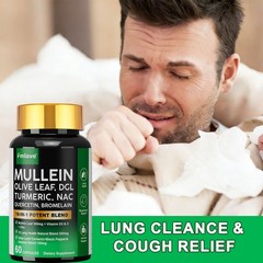 18 In 1 Lung Complex Mullein Extract Supplement Lungs Detox Cleanse Respiratory