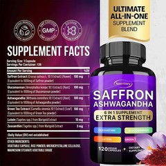 Saffron Ashwagandha – Stress & Anxiety Relief, Boost Stamina, Mood & Metabolism