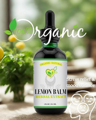 Lemon Balm Extract Non-Alcohol Liquid Herb Drops Organic Natural Aid 2 oz