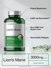 Lions Mane Mushroom 3000mg | 80 Softgels | Non-GMO & Gluten Free | by Horbaach