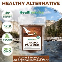 Healthworks Cacao Powder (32 Ounces / 2 Pounds) | Cocoa Chocolate Substitute |