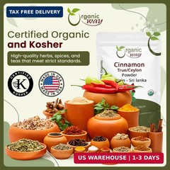 Organic Way True Ceylon Cinnamon Powder – Origin – Sri Lanka (4 Ounce) | Cinnamo