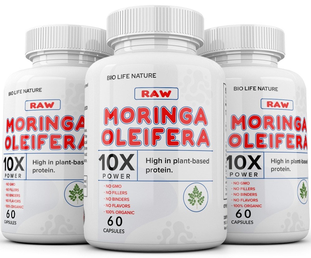 Moringa Oleifera Leaf Organic Extract 10,000mg Serving 100% Pure 180 Capsules