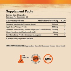 Turmeric Curcumin with Ginger & Apple Cider Vinegar, Joint & Muscle Support