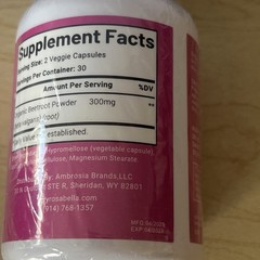 Rosabella Beet Root 60 Capsules Dietary Supplement Organic Energy Boost （2 Pc）.