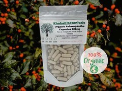Organic Ashwagandha (Withania somnifera) 500mg or 650mg vegetarian capsules