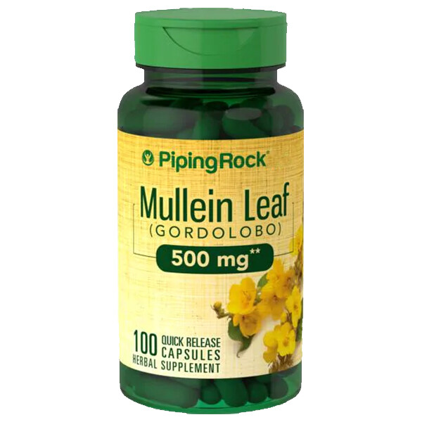 Mullein Leaf 500mg 100 Caps Flavonoids, Tannins, Fatty Acids Gordolobo