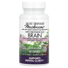 2 X Host Defense, Mushrooms, MycoBotanicals, Brain, 60 Capsules