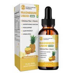 2 Bottles Premium Magnesium Liquid Drops,Magnesium Glycinate+Fiber+Vitamin