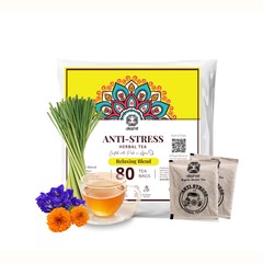 80 Anti Stress Tea Bags, All Natural Herbal Stress Relief Tea, Caffeine Free